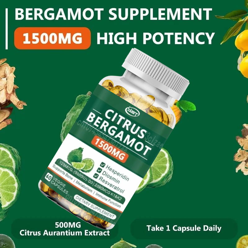Vitamin D3 K2 Drop - Citrus Bergamot 1500mg Contains Hesperidin, Resveratrol,
