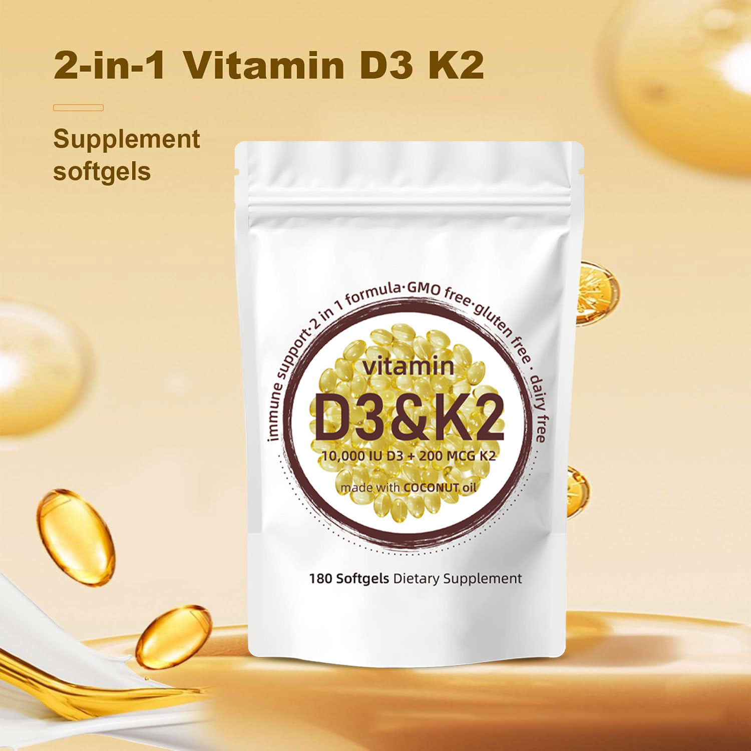 Vitamin D3 K2 Softgels - Vitam - Vitamin D3 K2 Drop recensione e prezzo
