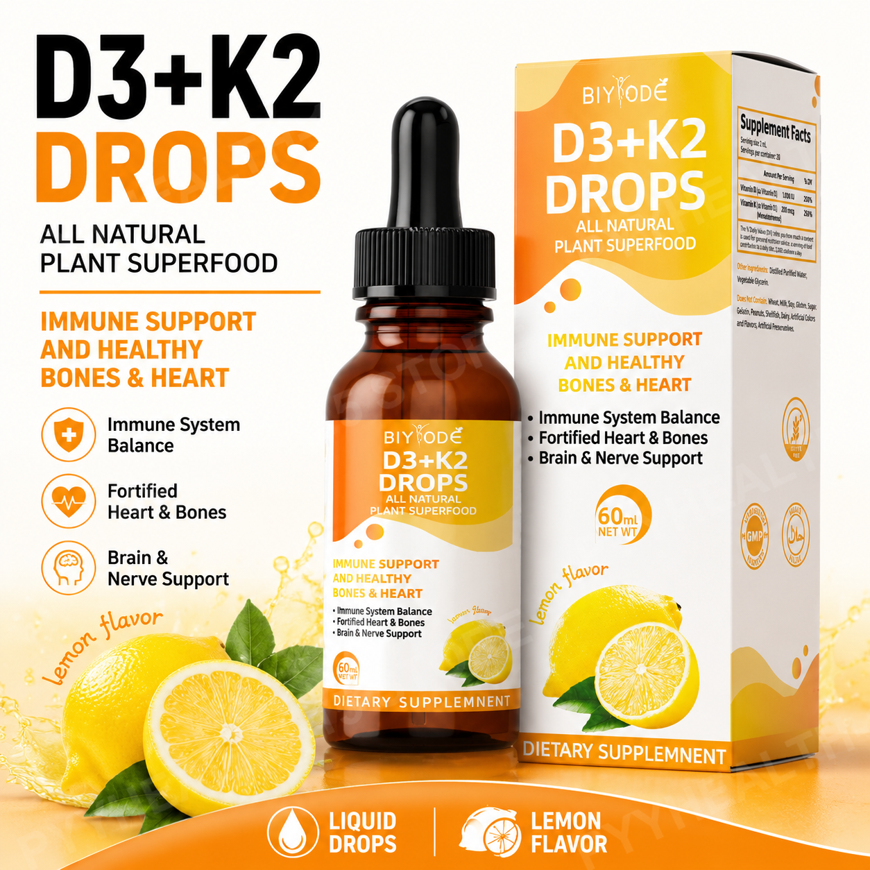 BIYODE Vitamin D3 K2 Liquid Dr - Vitamin D3 K2 Drop recensione e prezzo