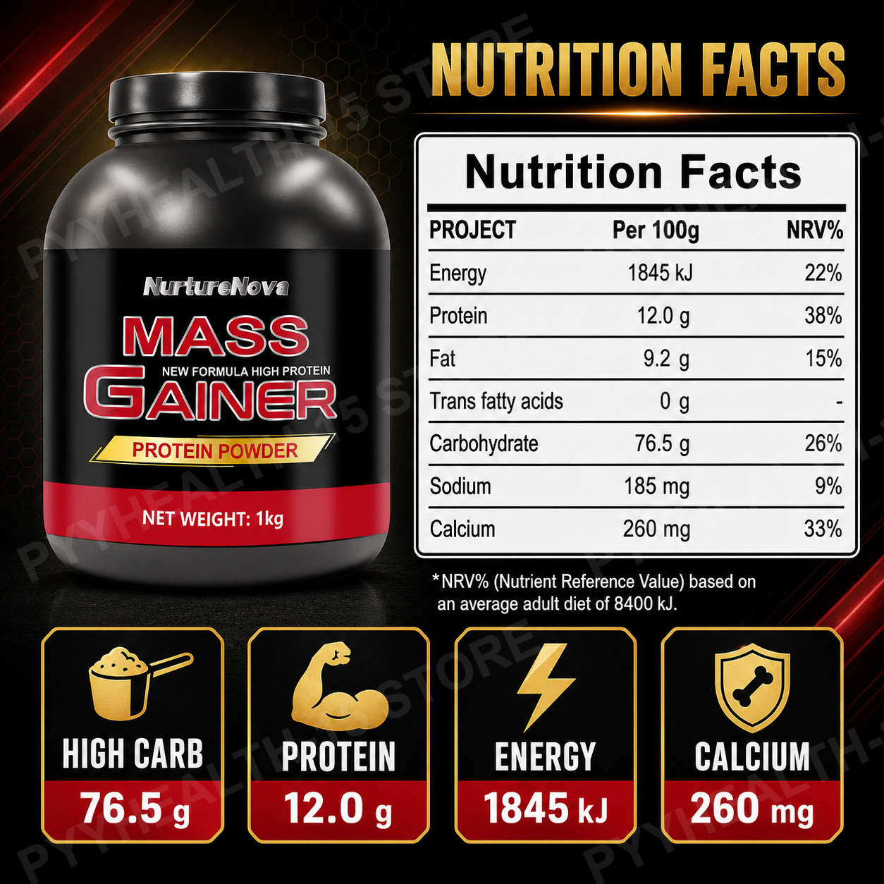 Mass Gainer Protein Powder 1kg - Nutrition In Fitness recensione e prezzo